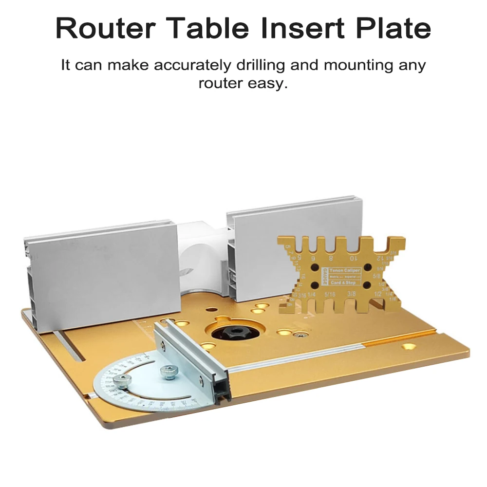 Router Table Insert Plate Aluminum Alloy Wood Milling Flip Board Trimming Machine Engraving Auxiliary Tool Woodworking Benches