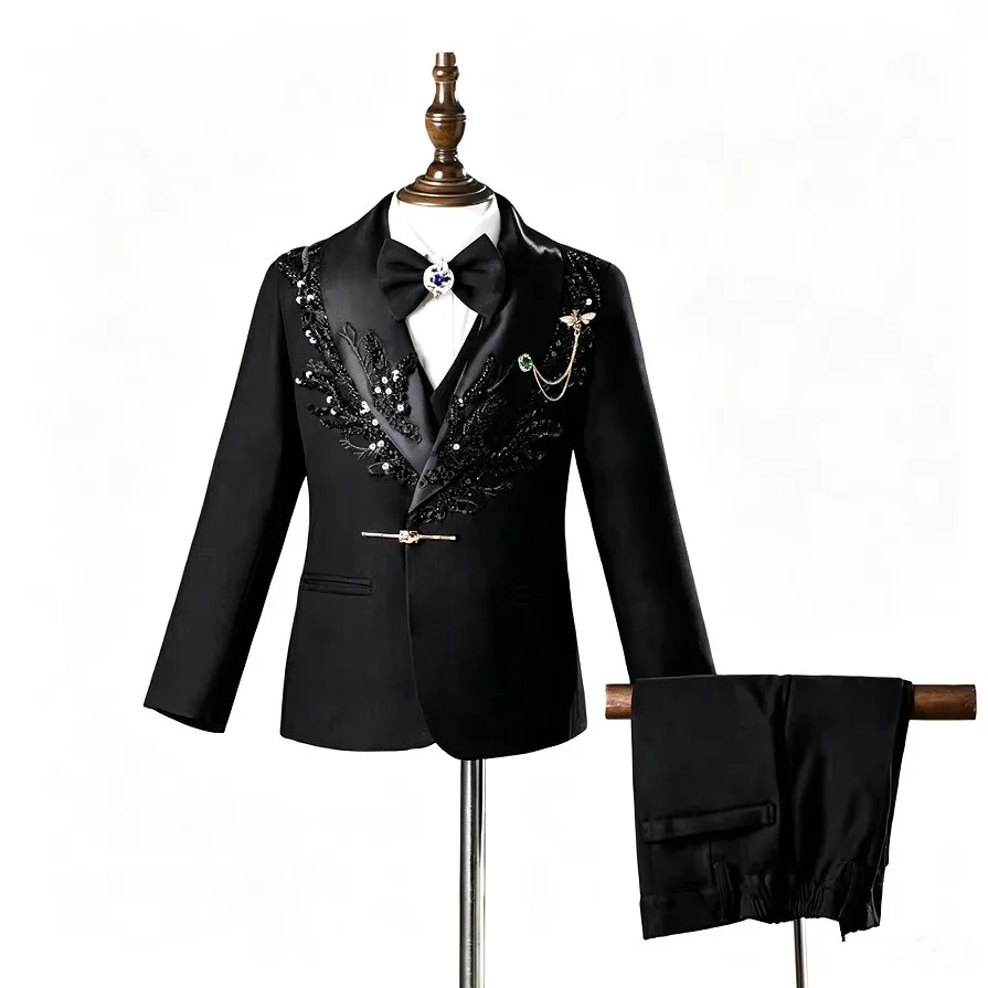 High Quality Children Tuxedo Suit Custom Size Slim Fit Boys Wedding Suit A4778 Vestidos Birthday Party Graduation Suit
