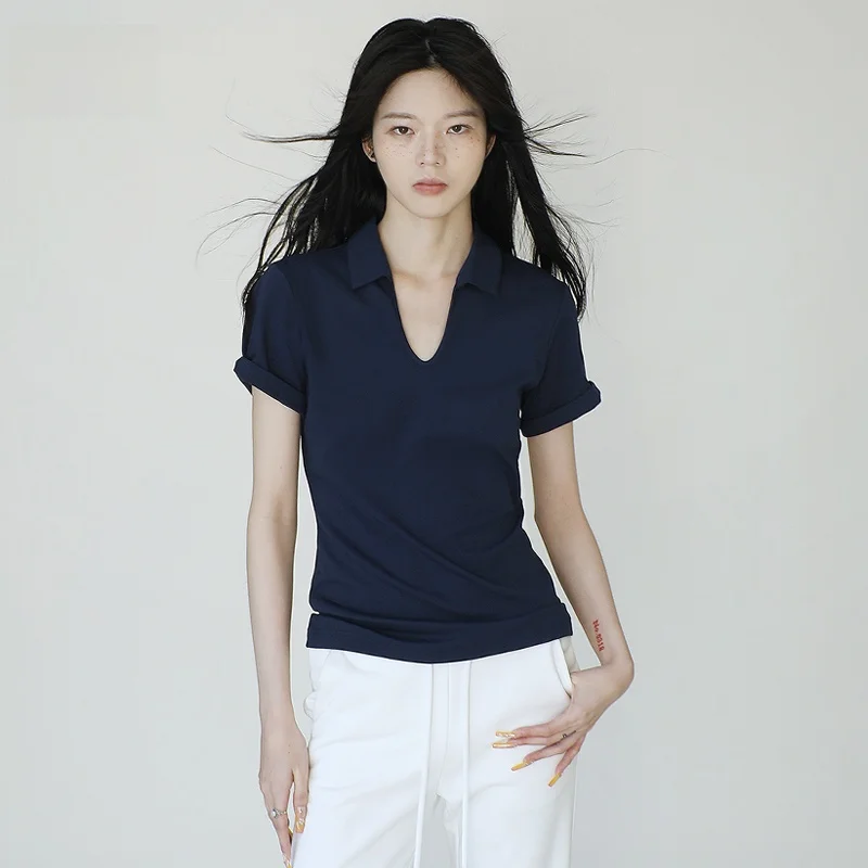 

Женская хлопковая футболка Uomi с коротким рукавом, повседневный спортивный дизайн, летняя новинка, стандартный крой, обработка Flat Iron Treament