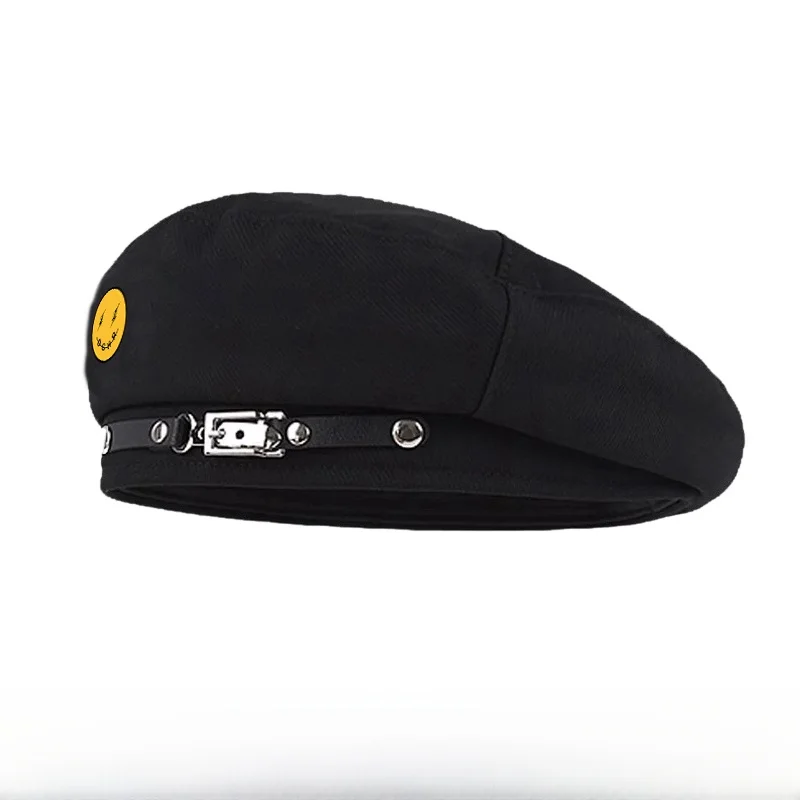 英国スタイルのベレー帽女性用小顔効果のある花柄キャップカジュアル調節可能なコットン製つばなし帽子旅行やレジャー用