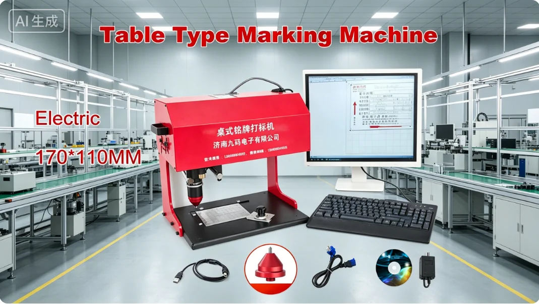 Desktop Metal Nameplate Marking Machine 170x110 mm Pneumatic/Electric Steel Car Frame Marker Dot Pen Engraver Carving Tools 220V