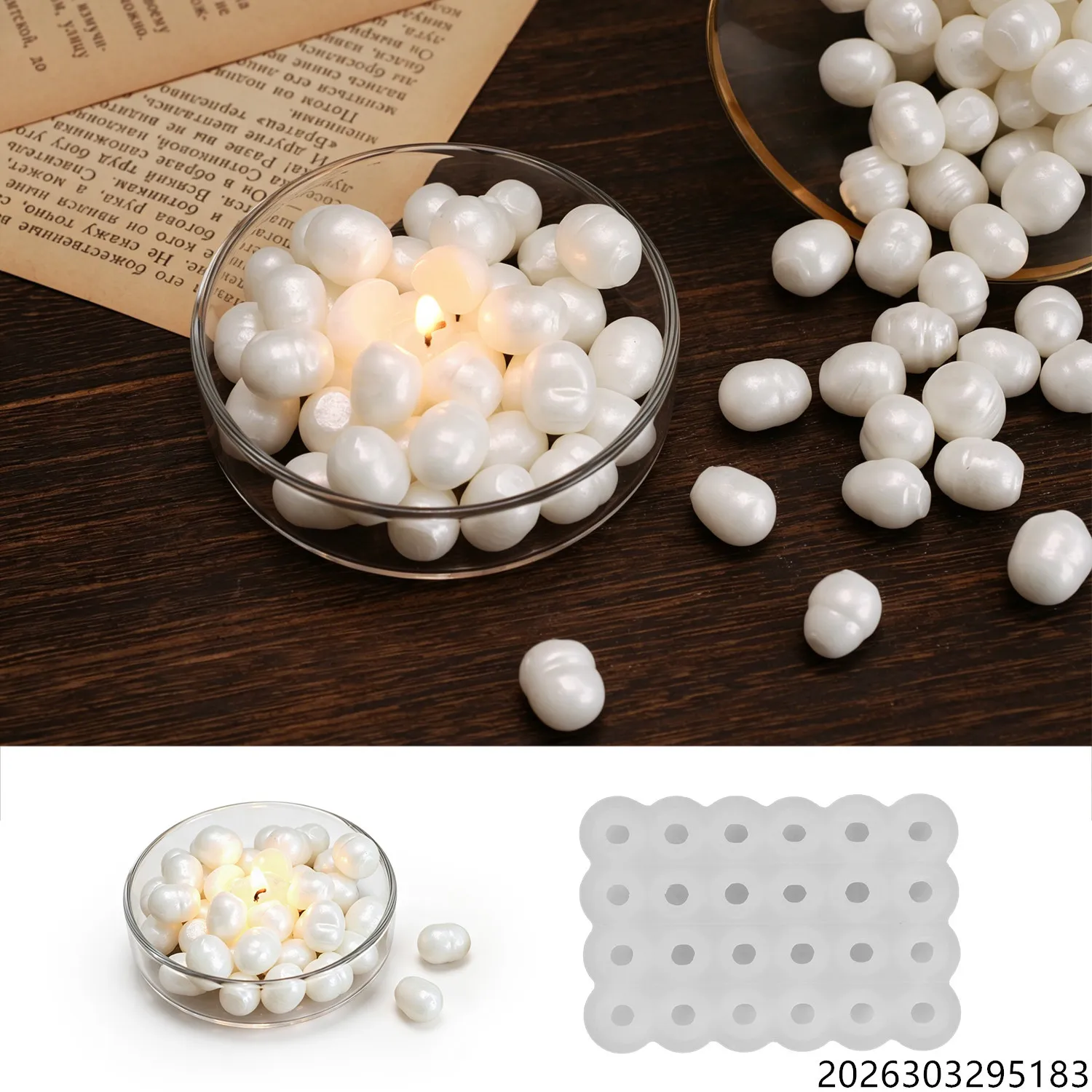 Healing Ocean Pearl Mirror Wax Melt Mold, Scented Wax Tart Aroma Candle Soap Molds, Plaster Cement Resin Casting, Summer Gift view 6
