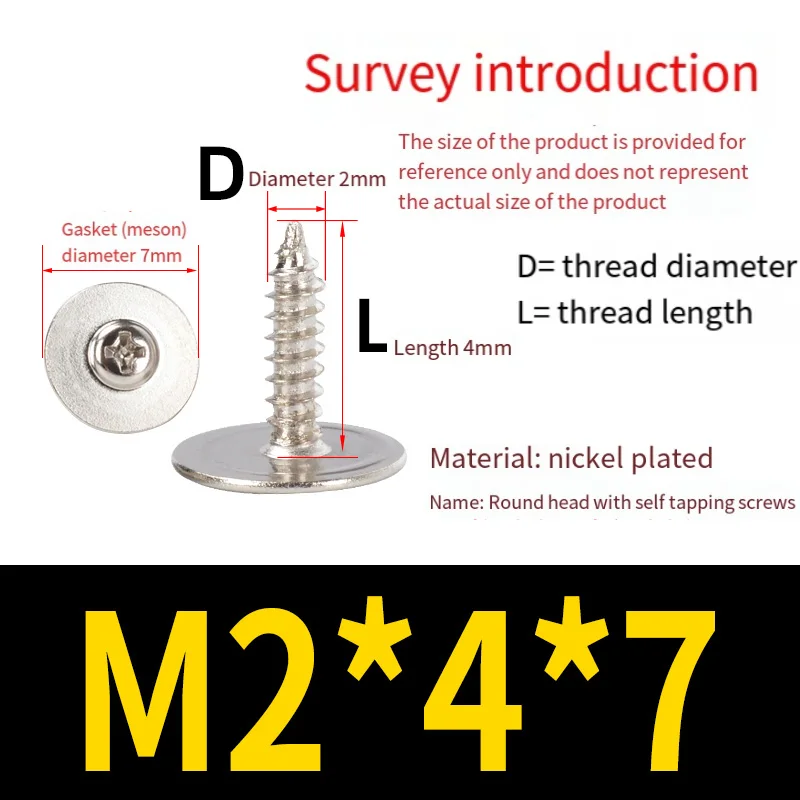 M2 M2.3 M2.6 M3 Mini Carbon Steel Cross Phillips Nickel Plating Pan Round Head Self Tapping Wood Screw Small Wood Screws