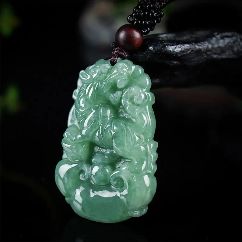 Natural bean seed jadeite zodiac rat ox tiger rabbit dragon snake horse sheep monkey chicken dog pig jade pendant jewelry