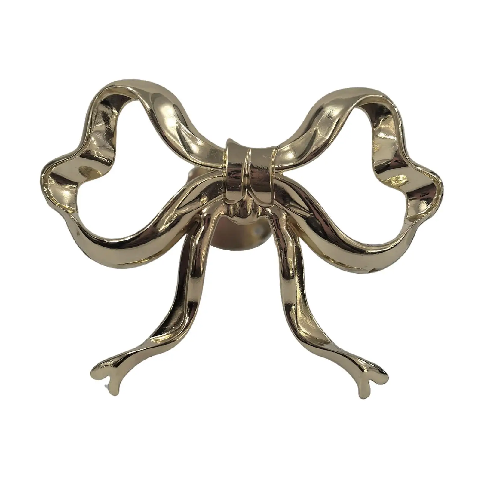 Alloy Bowknot Curtain Holder Compact Wall Mounted Curtain Bar Stand Decorative Hardware Accessory for Living Room