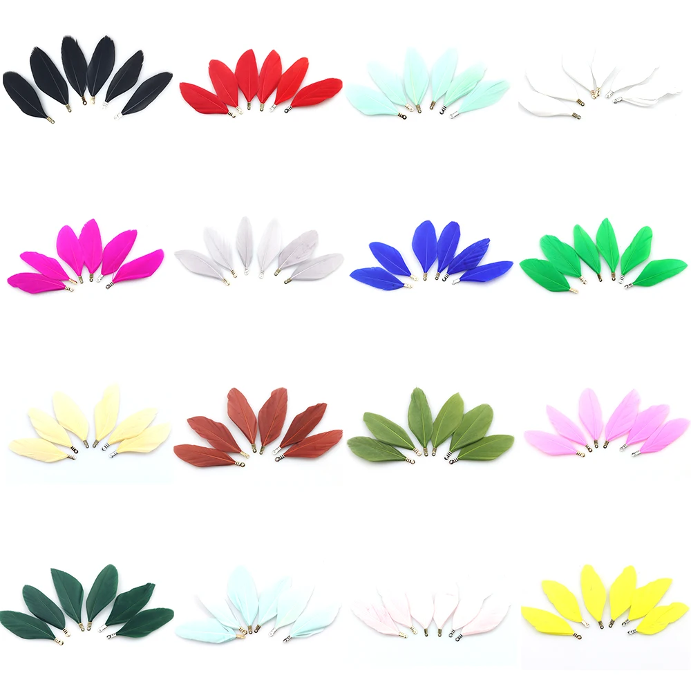 45mm 12pcs/LOT Colorful Natural Feather Tassel DIY Bracelet Necklace Home Decor Craft Jewelry Accessories Pendant Charm