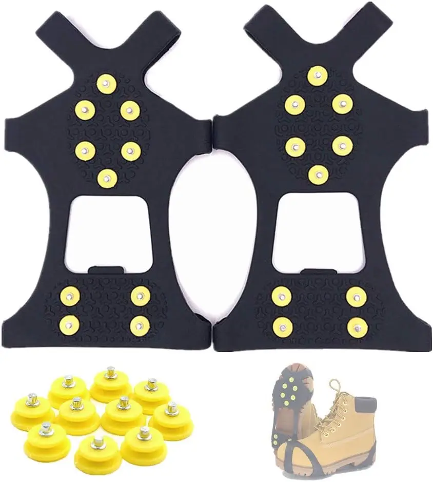 Anti-Skid Snow Shoe Cover, Climbing Crampons, Spikes, Ice Grips, Cleats, Non-Slip Shoe Covers, Winter Walk, 1Pair