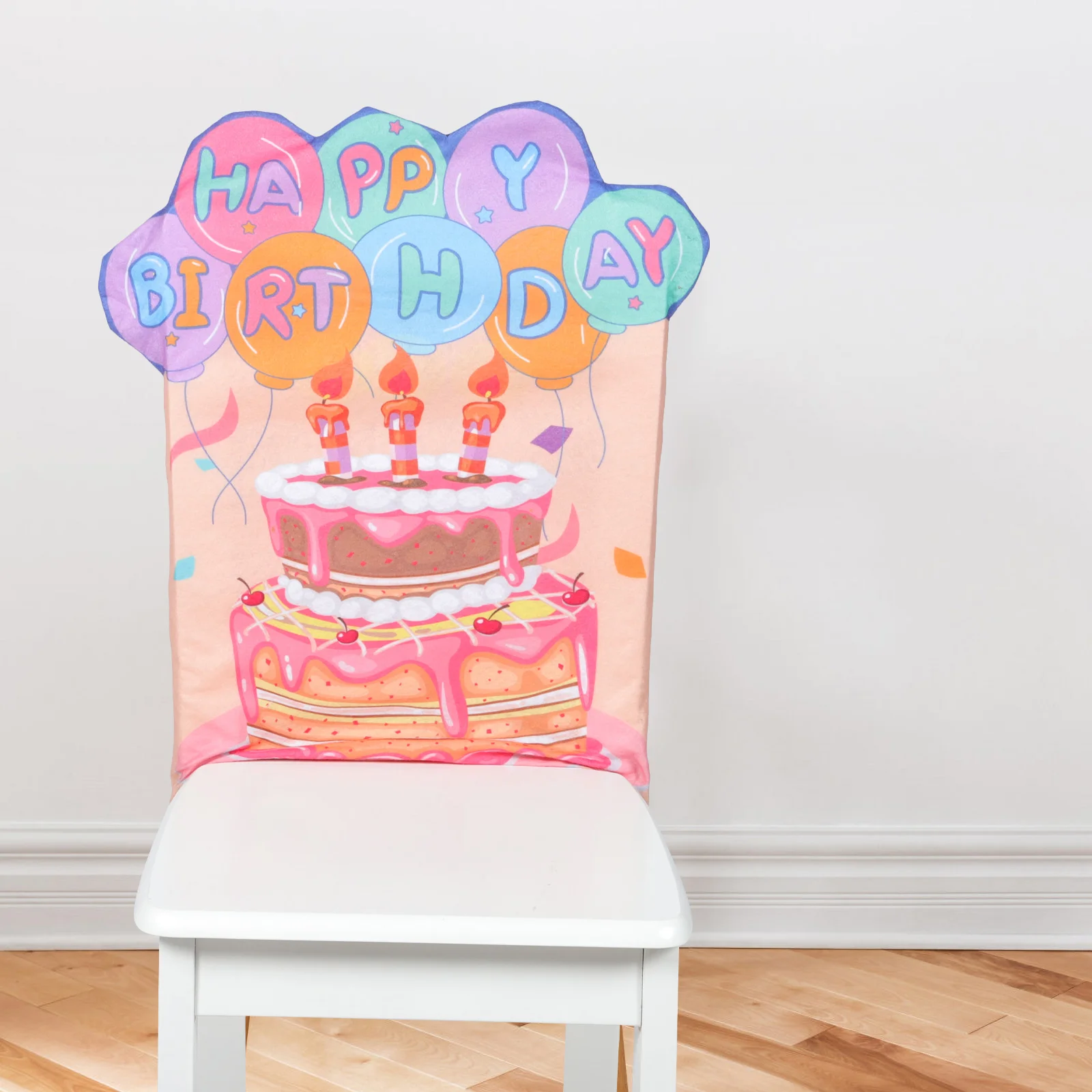 

Birthday Chair Cover for Party Kids Seat Happy Office Children Decor School Classroom Wedding