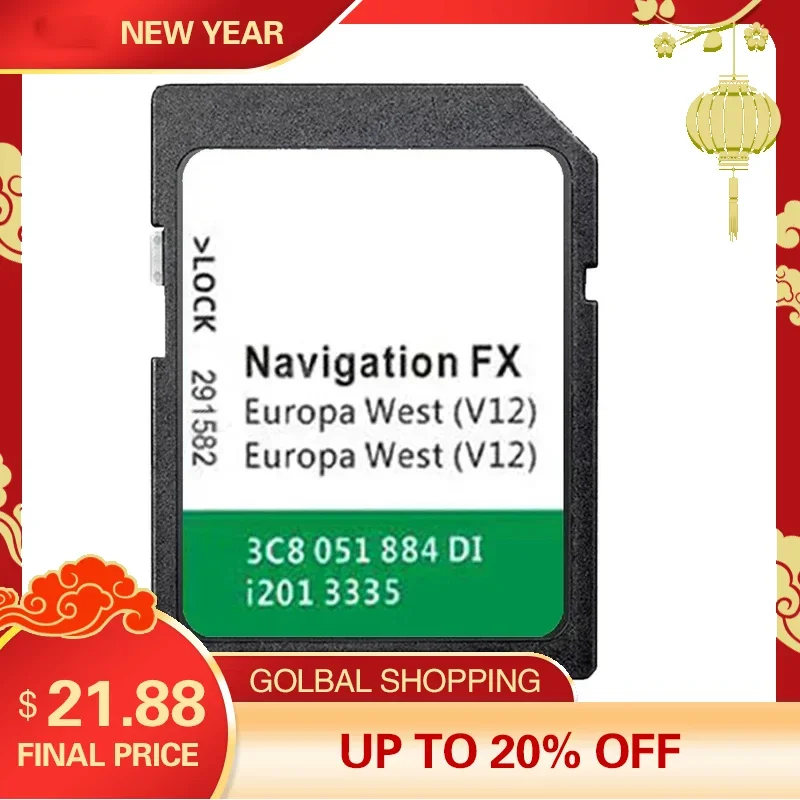 

SD Memory Card Navigation FX V12 Nav Systems Europe West Genuine for VW Map Card GPS Sat Nav