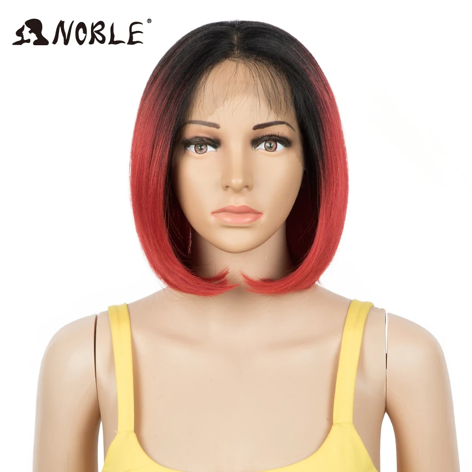 Noble Synthetic Lace Front Wig 4X4 Lace Wig Cosplay Straight Short Bob Wig Ombre Blonde Wig For Black Women Synthetic Lace Wig