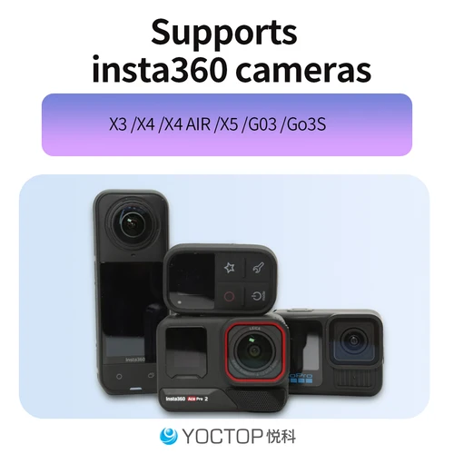 Imagen 2 del producto YOCTOP es adecuado para cámaras deportivas Insta360 X3, X4, X5, GO 3S, Ace Pro2 accesorios impermeables con control remoto Bluetooth