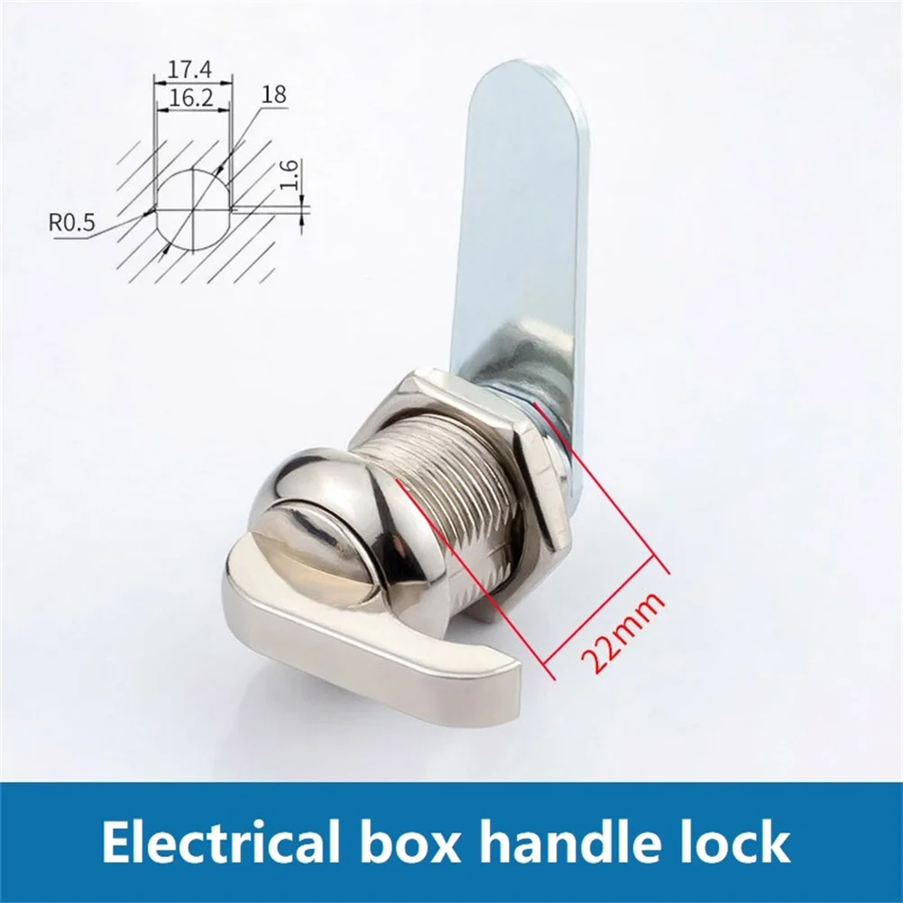 Zinc Alloy Lock with Knob and Tongue for Cabinets Drawers Distribution Boxes and Electrical Cabinets 16mm 22mm 30mm