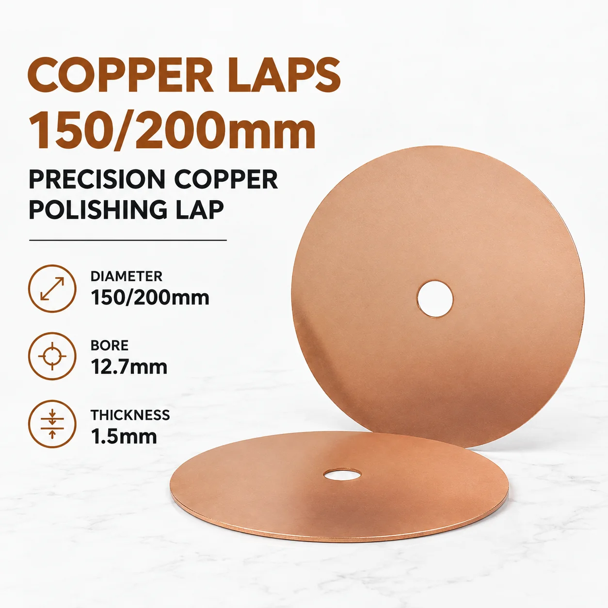 6 Inch Gems Faceting Machine Copper Laps Final Grinding Polishing Disk Brass Plate  Aperture 12.7mm