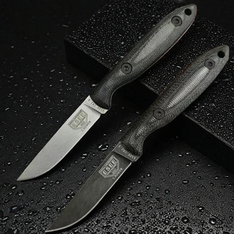 DC53 Steel Linen Knife Handle Outdoor Camping Tactical Knife Survival Portable Knife EDC Tactical Military Gear Kydex Sheath