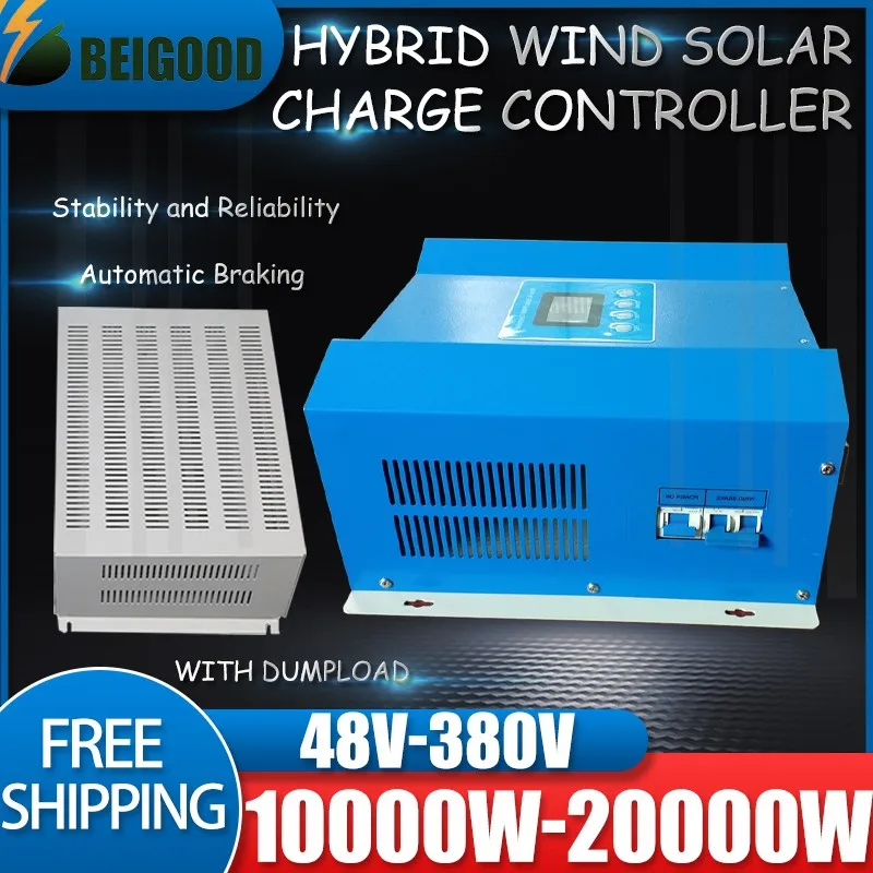 Contrôleur de charge PWM pour éolienne, système hybride solaire et éolien, usage domestique, Auto Sochi, appareil ménager, 10000W, 12V, 24V, 48V