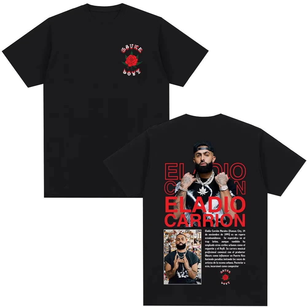 Rapper Eladio Carrion Sauce Boyz T-shirt Men Women Clothing Fashion Hip Hop T Shirts Casual Cotton Short Sleeve T-shirts Clothes