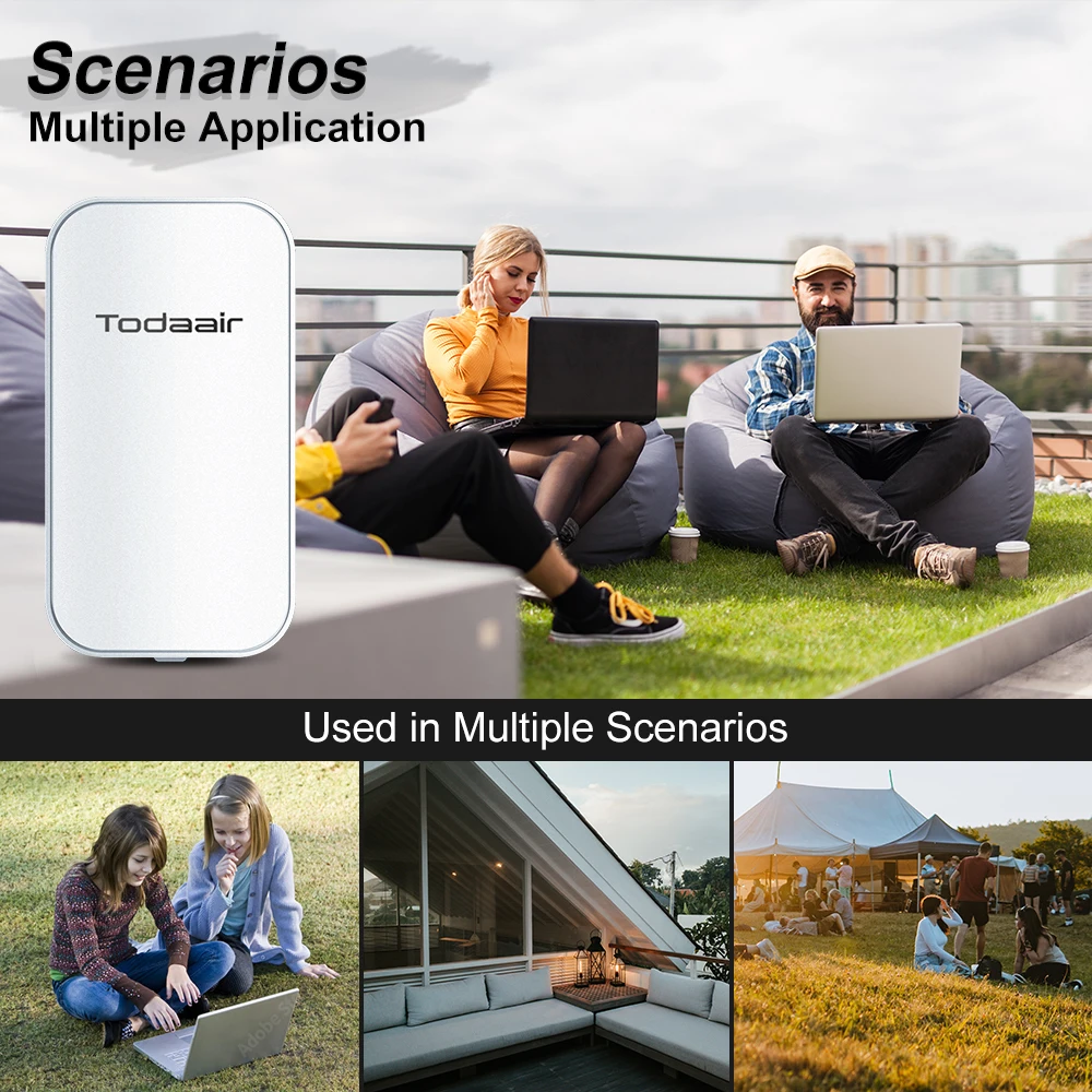 Outdoor WiFi Extender - Weatherproof IP67, Dual Band 1200Mbps, 300 ft Coverage with PoE for Garden, Camping & Smart Home Devices