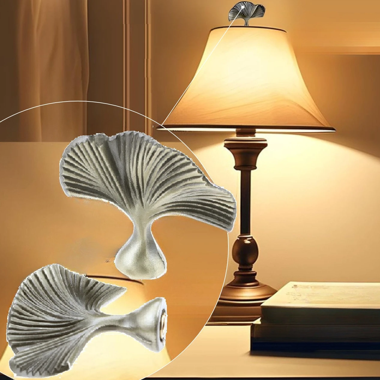 2pcs Retro Leaf Shaped Lamp Finial Shade Cap Knob Vintage Lamp Top Antique Brass Table Lamp Top Decoration Lighting Accessories