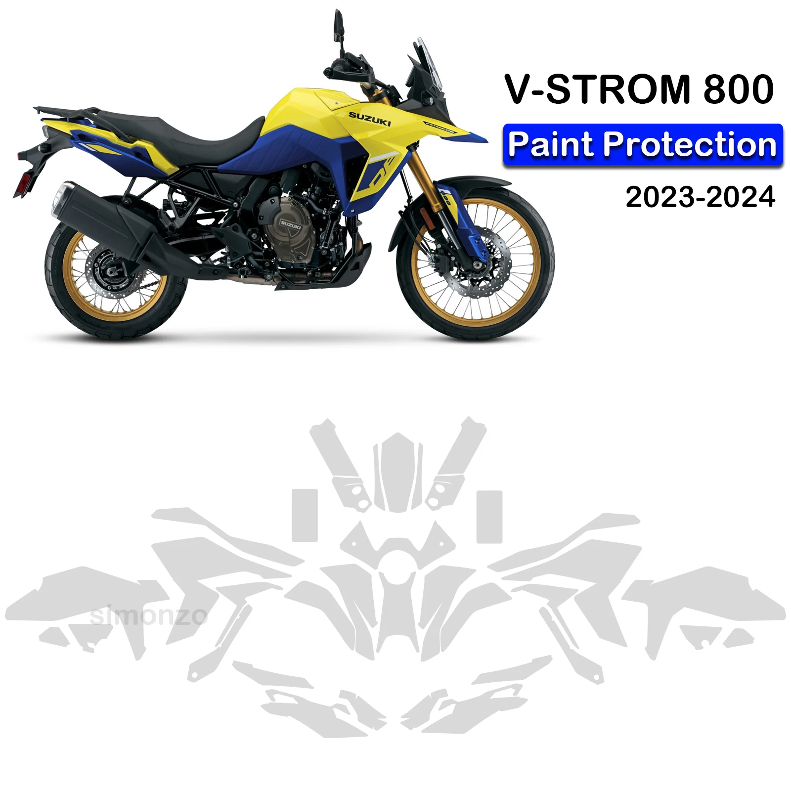 

TPU Motorcycle Paint Protection For SUZUKI V STROM 800 PPF Fairing Protection Anti-scratch Film V-STROM DL 800DE 2023-2024