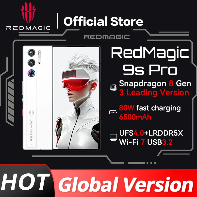 Глобальная версия RedMagic 9s Pro 5G игровой телефон 6,8 дюйма Snapdragon 8 Gen3 ведущая версия 6500 мАч 80 Вт зарядка 50 МП NFC