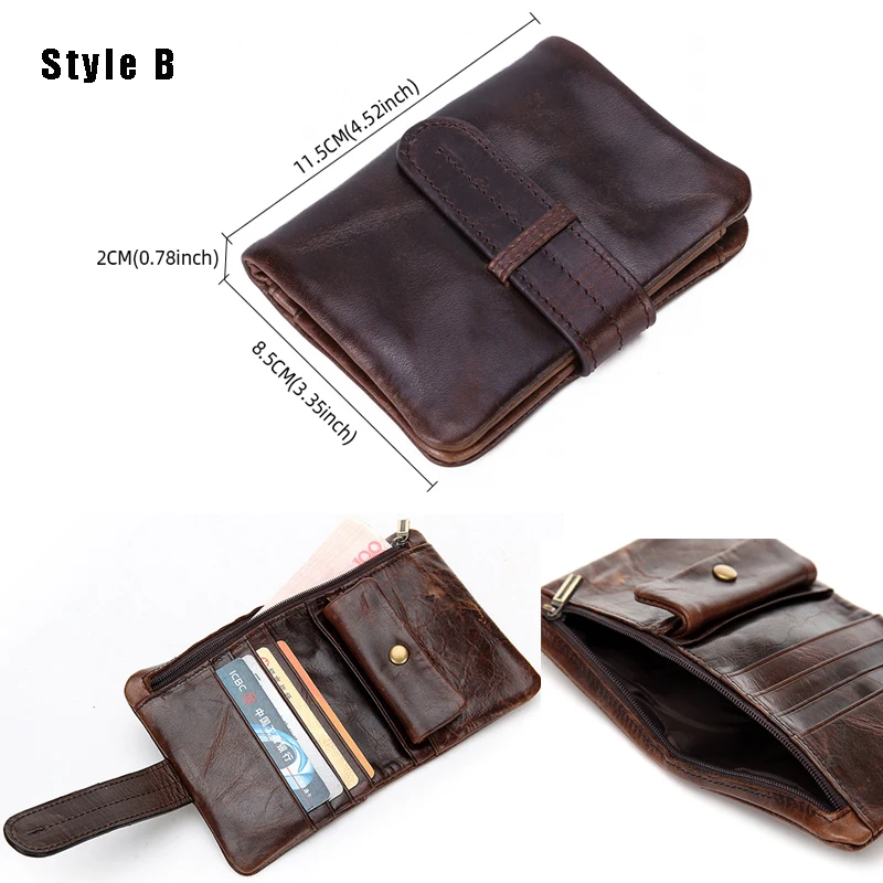 Retro Genuine Leather Men Money Clips Wallet Slim Multifunctional Money Holder Wallet Designer New Mens Purses Money Clip