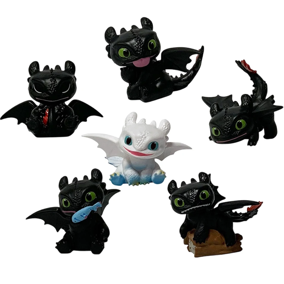 Figuras de Acción de Cómo Entrenar a tu Dragón, 4.5-5.5cm, 6 Piezas, Modelo de PVC de Toothless, Adornos de Escritorio, Juguete, Regalo Navideño, En Stock
