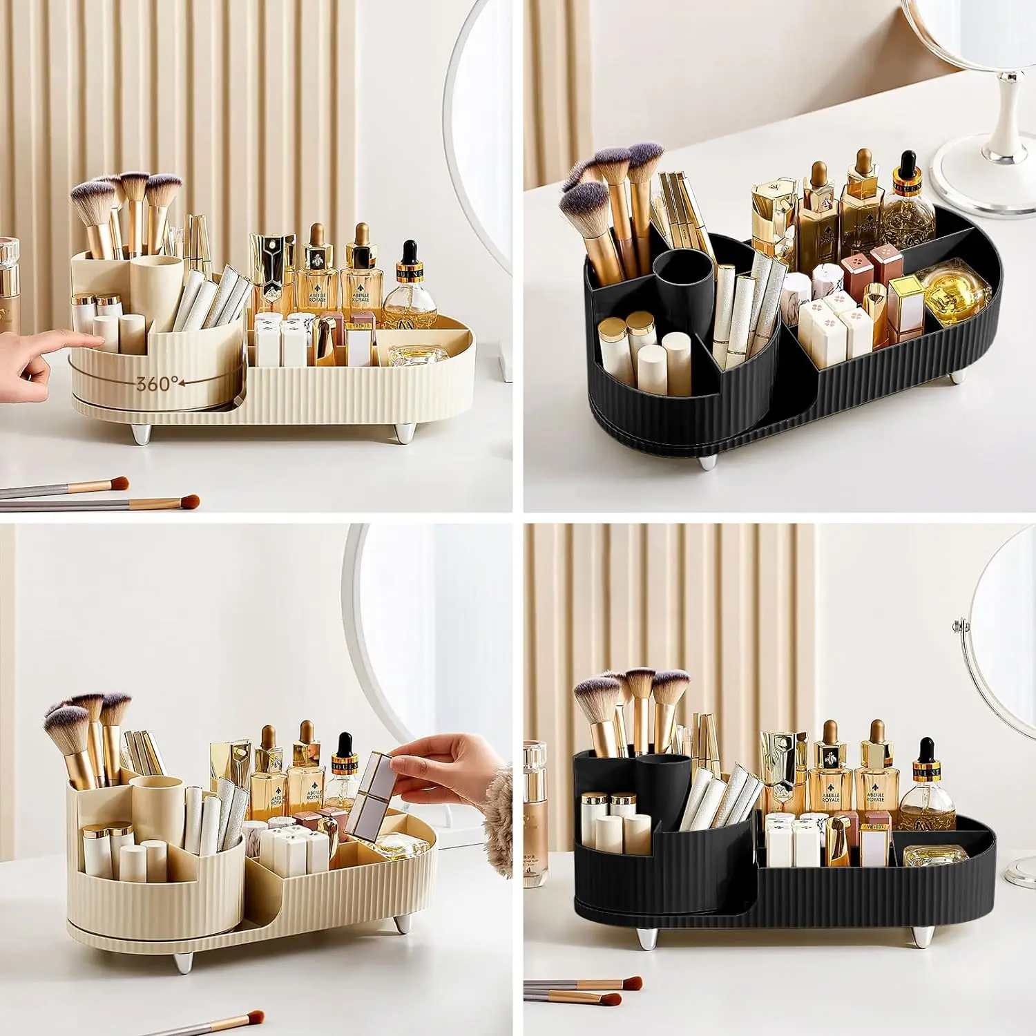 Large Rotating Makeup Organizer,Capacity Cosmetic Display Case,bathroom Counter Organizer,Makeup Brush Holder