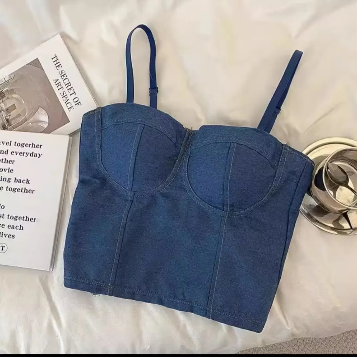 Girls' Denim Vest, Sleeveless Top