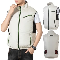 Cooling Vest Air Conditioner Clothes Breathable Sleeveless Workwear 3 Gear Wearable Cooling Fan Vest for Outdoor Hot Weather