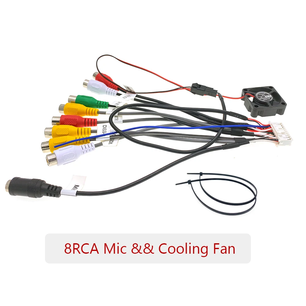 20Pin Cooling Fan Car Stereo CD Radio RCA Output Wire Harness Adapter Cable 4G SIM WIFI Card Connector For Android Navigation