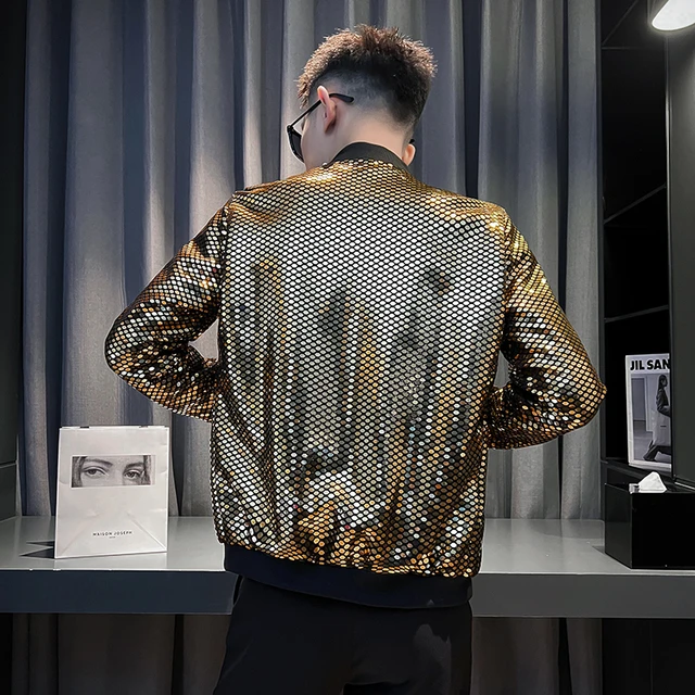 Mens sequin bomber jackets best sale