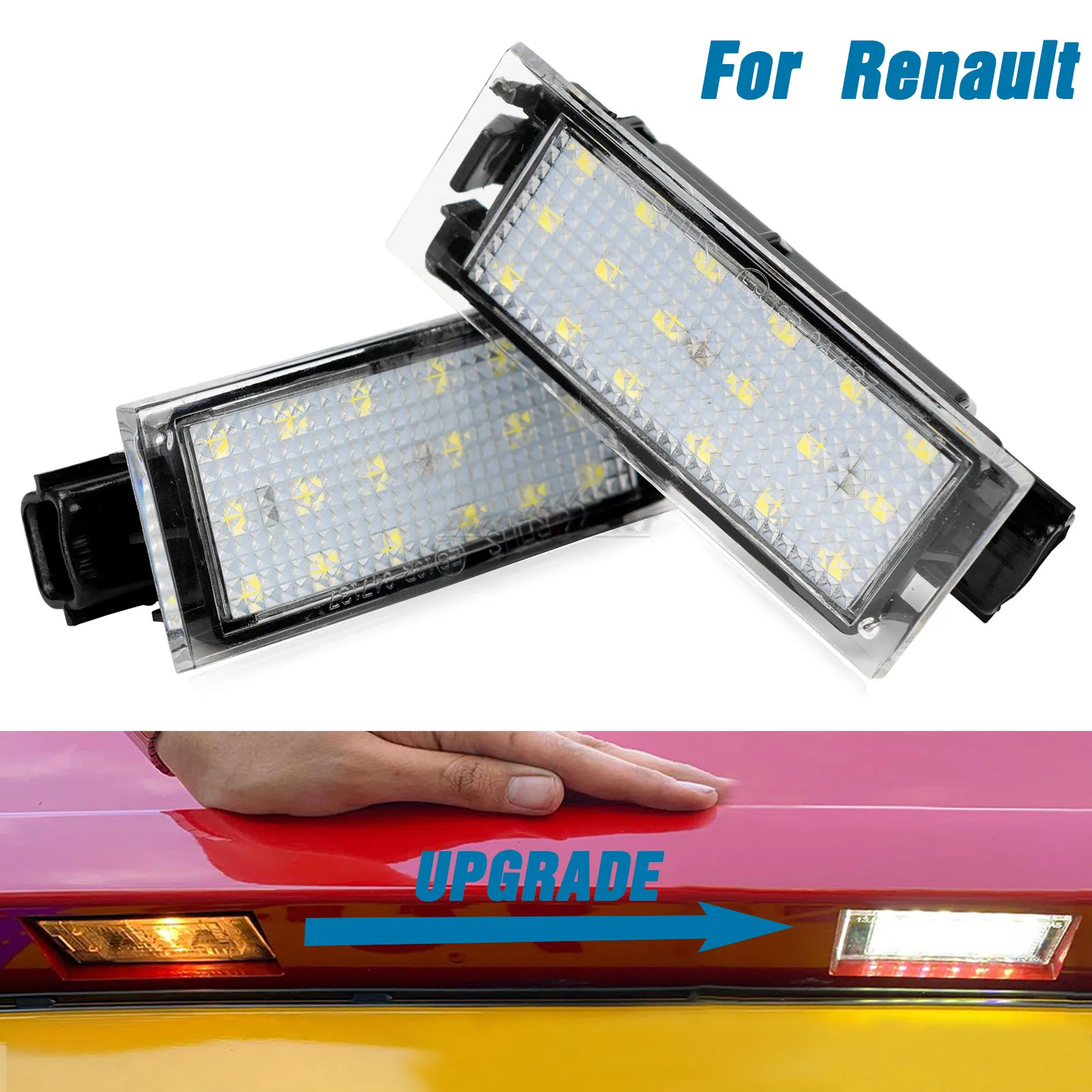 2Pack License Plate Light Canbus For Renault Megane Clio Espace Laguna Master Twingo Vel Satis Rear Tail Number Lamp Blinker