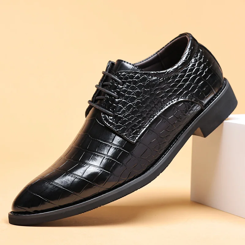 Zapato de vestir para Hombre, Zapatos informales de negocios de gama alta, Zapatos Oxford de grano de cocodrilo de diseñador para Hombre, Zapatos de boda de lujo, Zapatos para Hombre