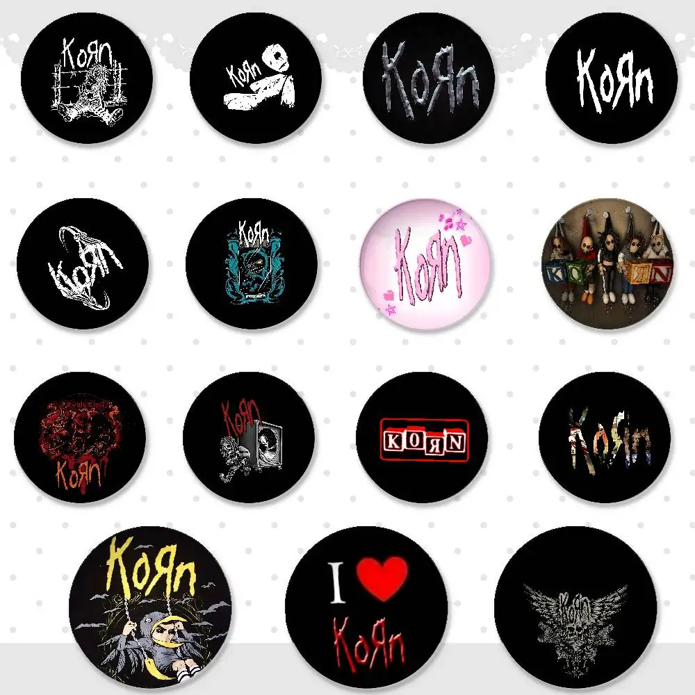 K-Korn Rock Band Music Badges Fashion New Hip Hop Versatile Round Metal Badge Cartoon Pin Gift Wholesale
