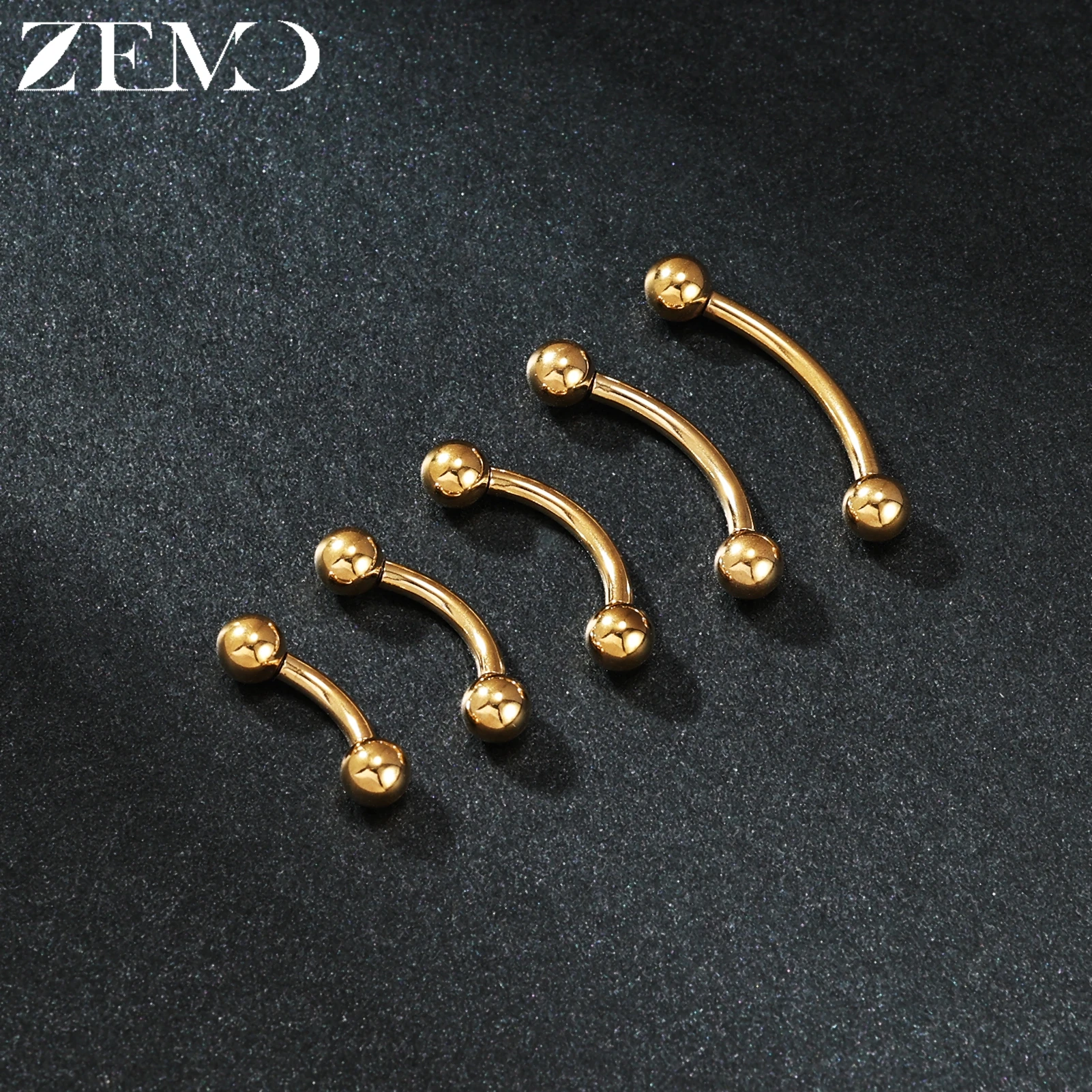 ZEMO 1PC 14/16G Stainless Steel Eyebrow Ring Internal Thread Curved Barbell Navel Ring Cartilage Earring Piercing Jewelry 6-16MM view 4