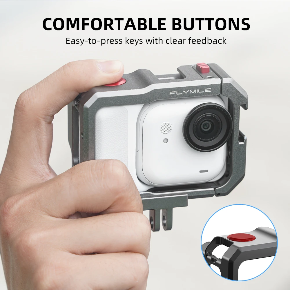 เคสโลหะ Flymile สำหรับ Insta360 GO อุปกรณ์เสริมกรอบเคส รองรับ Cold Shoe ตัวยึดอเนกประสงค์