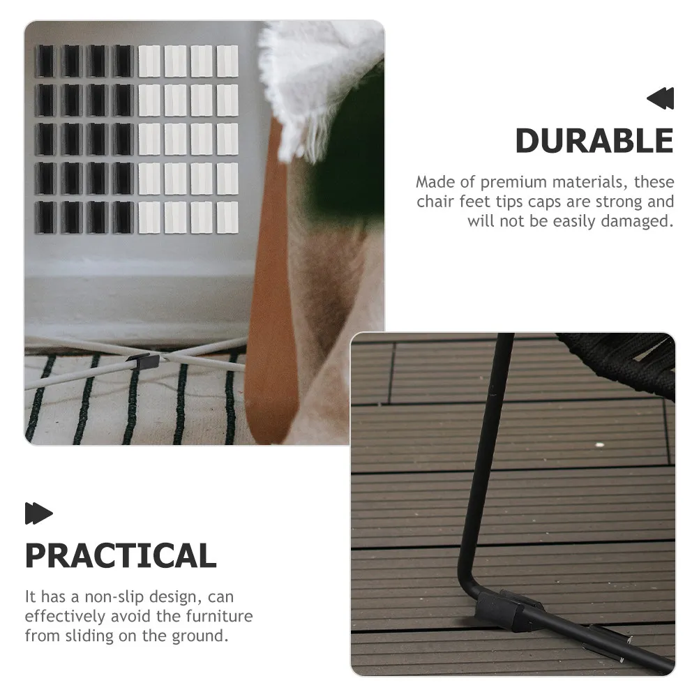 50pcs U-Shaped Chair Leg Caps – Non-Slip Floor Protectors for Office Desk Furniture, Easy Install, Strong Grip