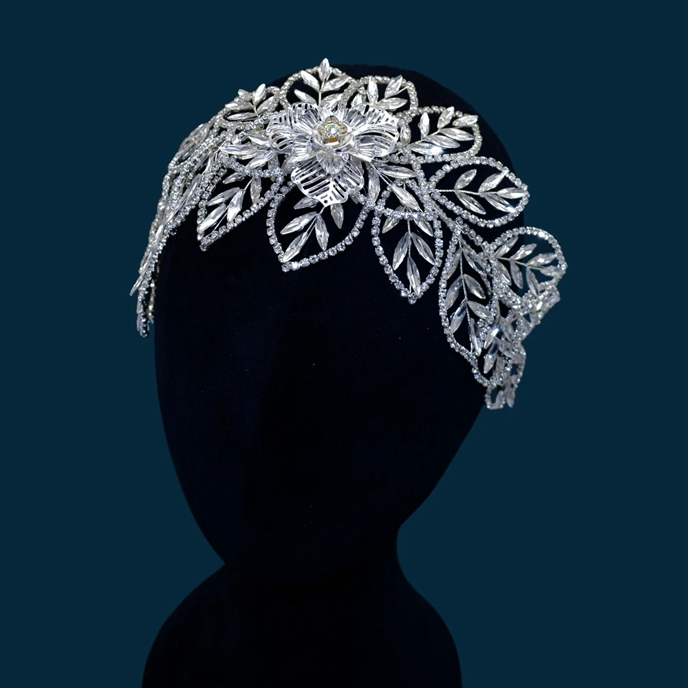 DZ105-S Cristal Nupcial Tiara, Handmade Casamento Headband, Noiva Headpiece, Pageant Hair Ornament, Mulheres Headwear, dama de honra Headwear