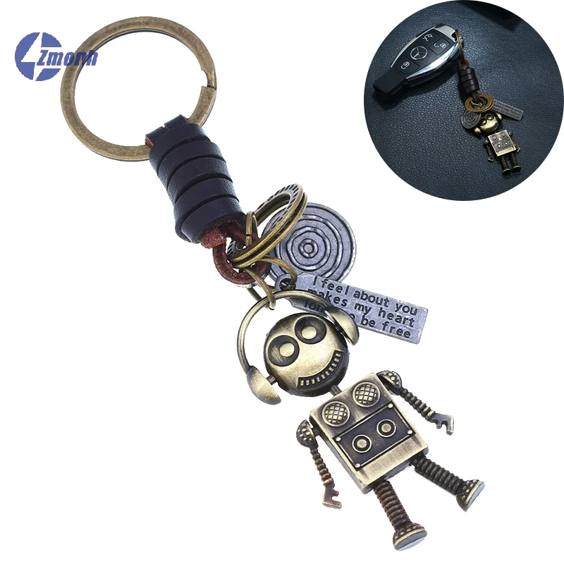 New！Funny Robot Keychain Metal Cool Screw Body Keyring For Men Couple Bag Pendant Car Key Holder Accessories Kids DIY Gift