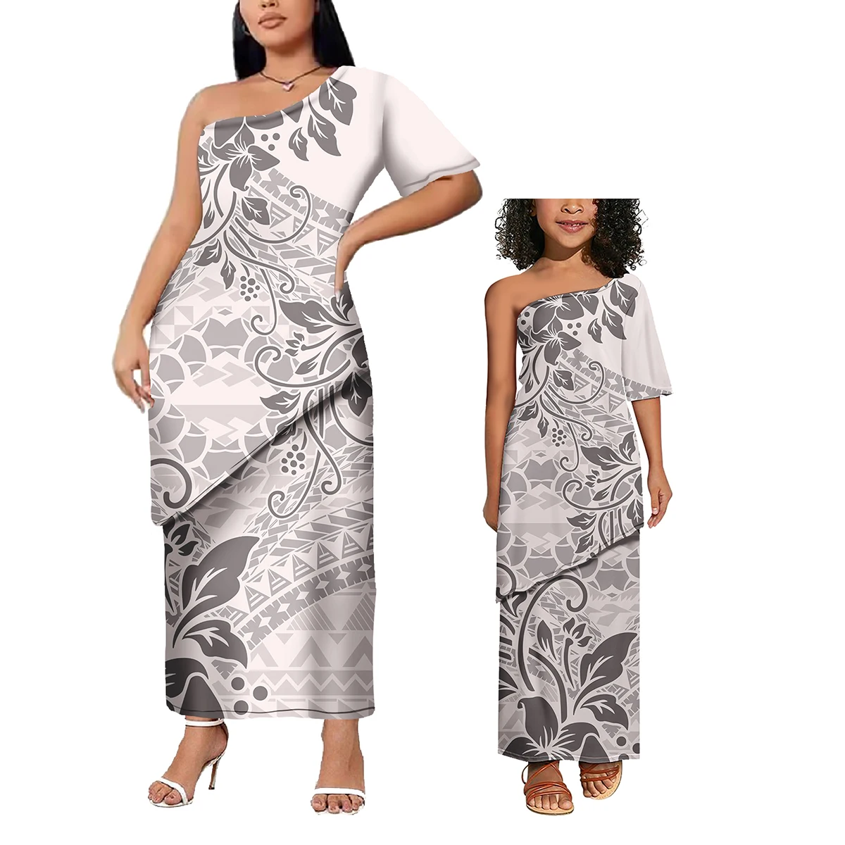 Custom Polynesian Samoan Tribal Print Parent-child Mother Daughter Matching Clothes Family Dress Outfits Clothing Sets