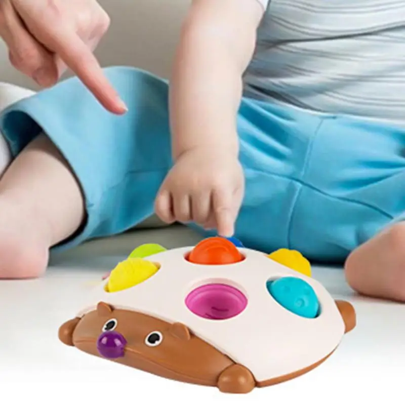 Toddler Squeeze Sensory Board Hedgehog Shape Toddler Squeeze Sensory Board Color Recognition Boys Girls Fidget Toy For Calming