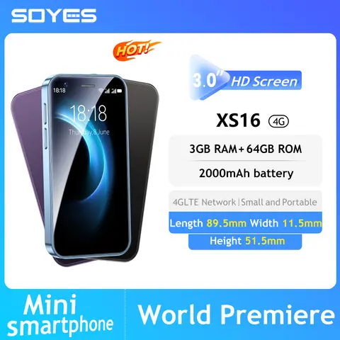 I più venduti SOYES XS16 mini 4G Smartphone da 3,0 pollici 3 GB RAM 64 GB ROM Android 8.0 Fotocamera da 5 MP Doppia SIM con Play Store WhatsAPP