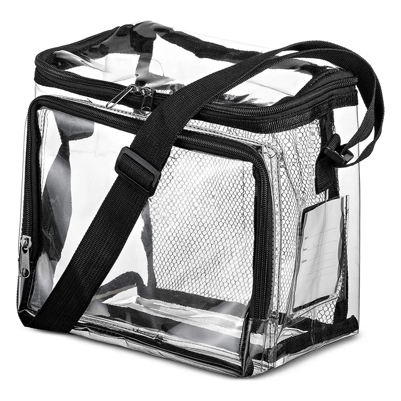 PVC Women\'s Bags Lunch Bag Portable Large Capacity Waterproof Travel Wash Bags Transparent Shoulder Crossbody Handbag for Women