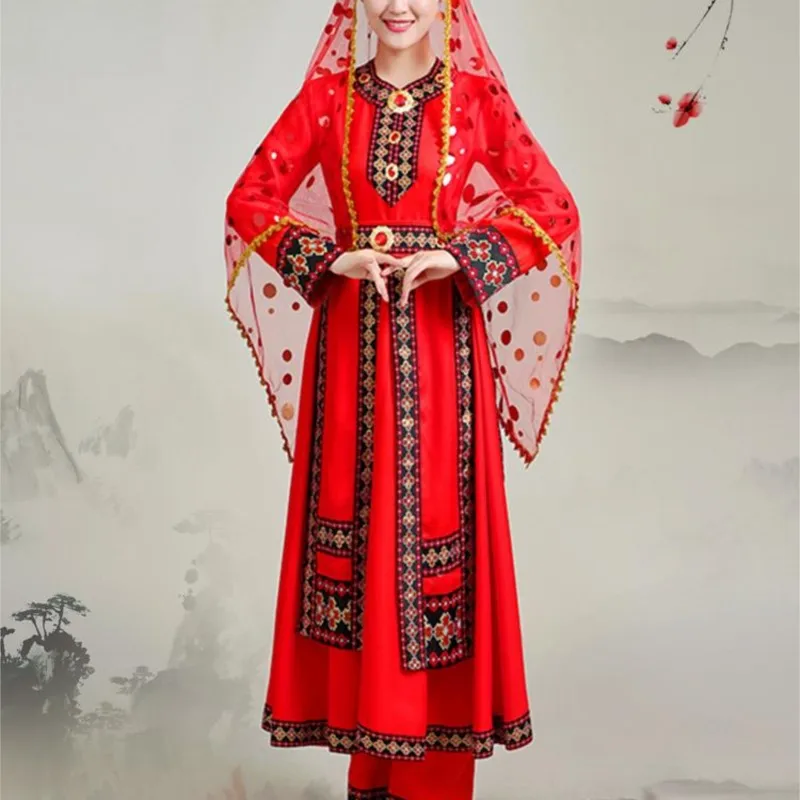 High Quality |Xinjiang Dance Costume Ethnic Style Stage Performance Female Kazak Uygur Wear