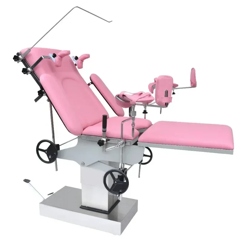

Good Quality Hospital Surgical Gynecology Obstetric Table pink Manual Hydraulic Delivery Bed Operating Table Bed Delivery Bed