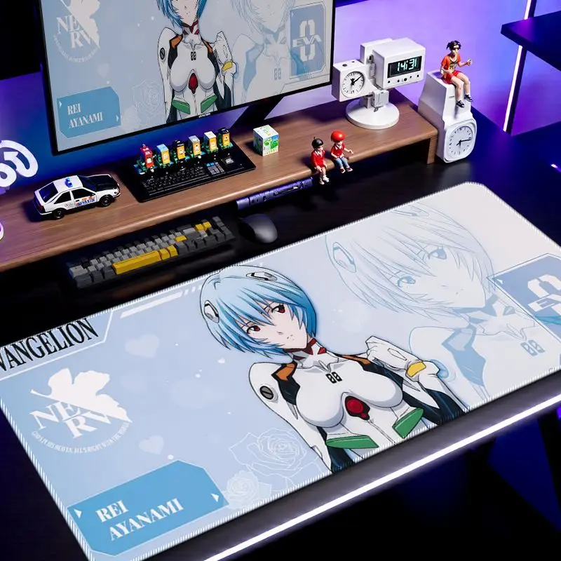 Neon Cute Genesis Classic Evangelion Extra Large Thickened Mouse Pad Cute Cartoon Desk Mat Waterproof Non-Slip Keyboard Mat