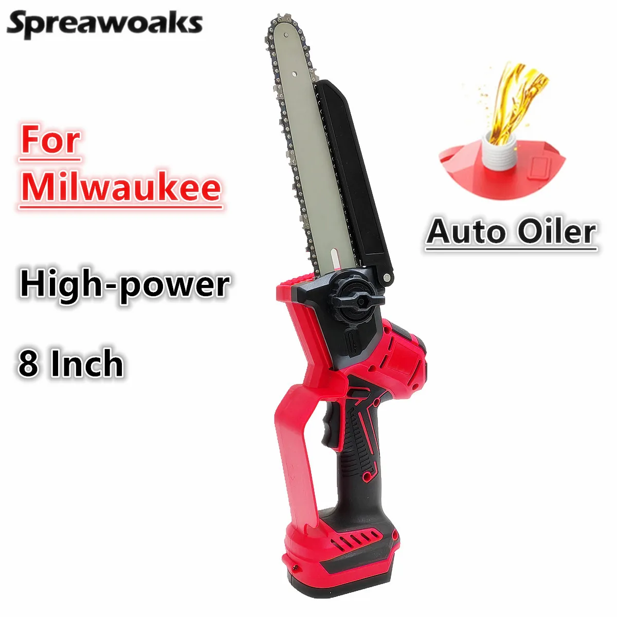 For Milwaukee 18V Battery High-power Chainsaw 8 Inch Auto Oiler Brushless Electric Chain Saw Pruning Wood Cutting Power Tools