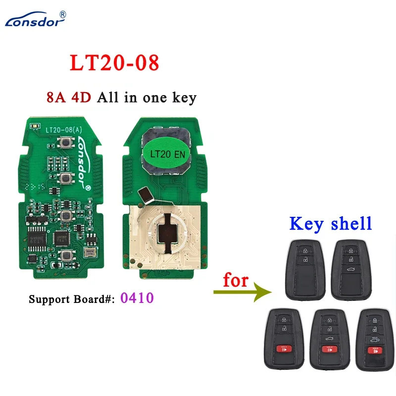 Lonsdor-toyotaおよびlexus用のスマートキー、pcb 8a plus 4d、k518