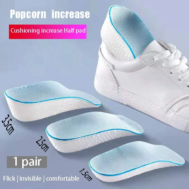 1.5/2.5/3.5 Cm Arch Support Height Increase Insoles Light Weight Soft Elastic Lift Soft Elastic Lifting For Men Women Shoes Pads