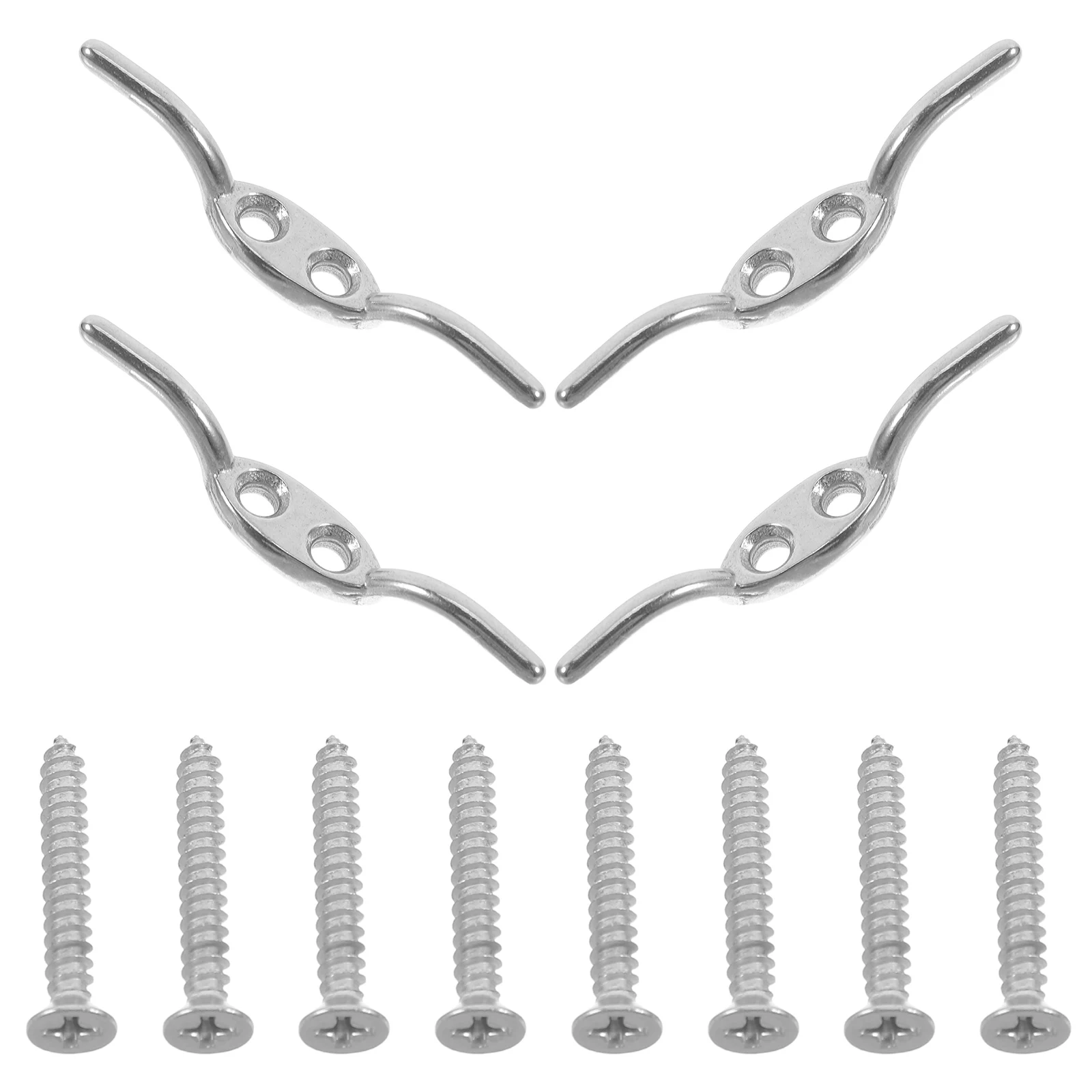 

4 Pcs Blinds Accessories Cord Hook Window Holder Hooks for Wall Stainless Steel Cleat